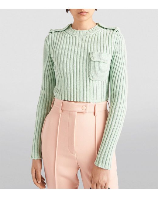 Prada Green Cashmere-wool Utility Sweater