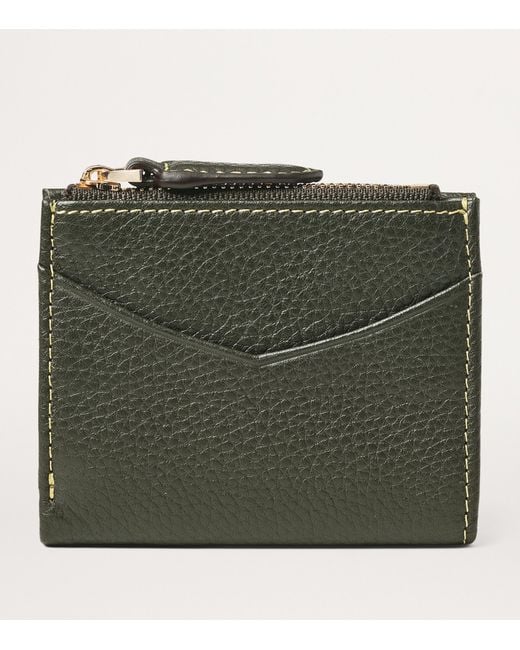 Aspinal Green Leather Hudson Coin And Card Holder