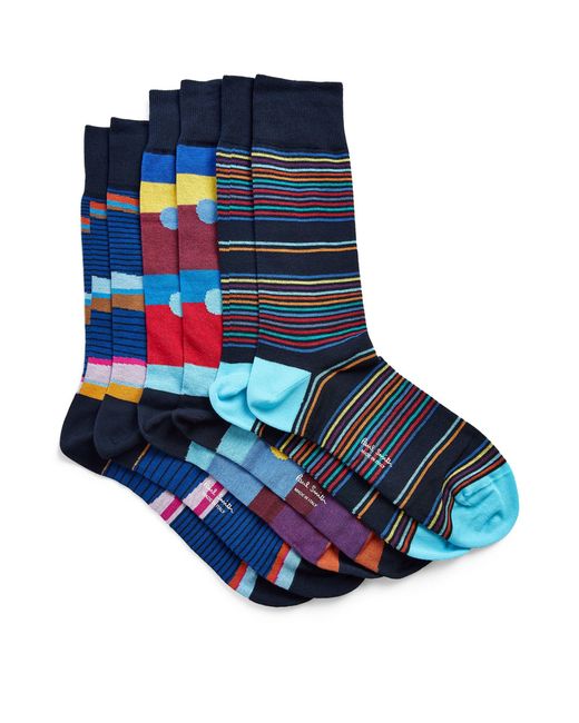 Paul Smith Blue Signature Socks (pack Of 3) for men