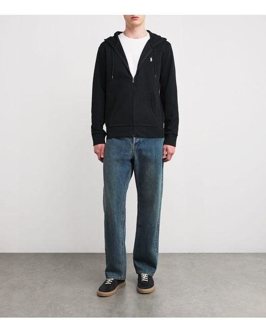 Polo Ralph Lauren Black Polo Pony Zip-Up Hoodie for men