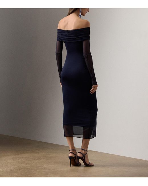 Ralph Lauren Blue Jersey Audria Midi Dress