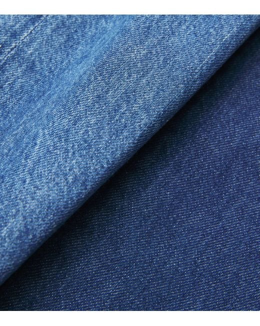 Sandro Blue Wide-Leg Pleated Jeans