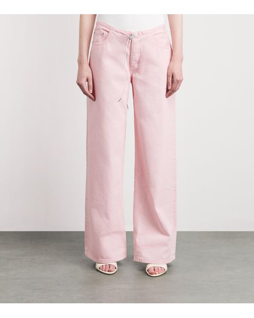 Still Here Pink Cool Wide-Leg Jeans