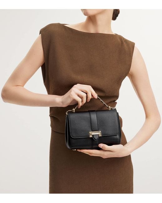 Aspinal Black Small Leather Lottie Cross-Body Bag