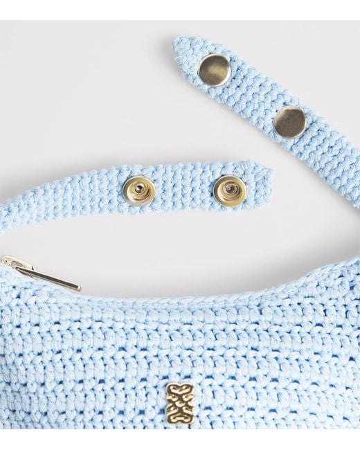 Sandro Blue Crochet Mini Bag