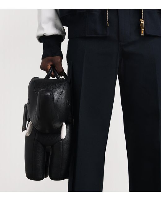 Thom Browne Black Leather Elephant Top-Handle Bag