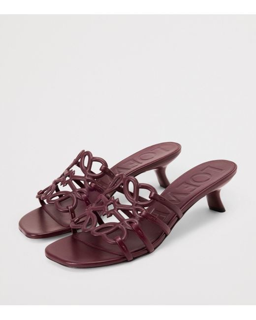 Loewe Brown Leather Petal Anagram Heeled Mules 45