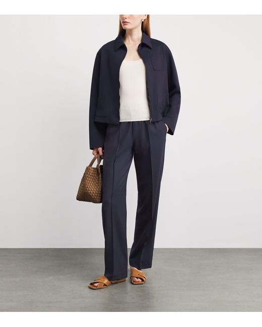 Fabiana Filippi Blue Wool-Blend Gubbio Tailored Trousers