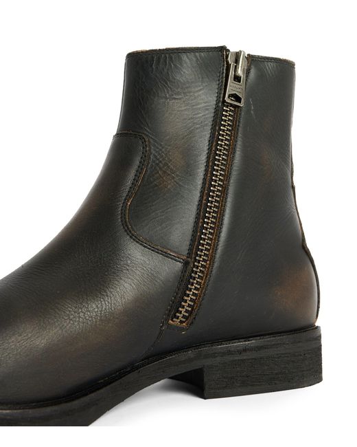 AllSaints Brown Leather Lang Boots for men