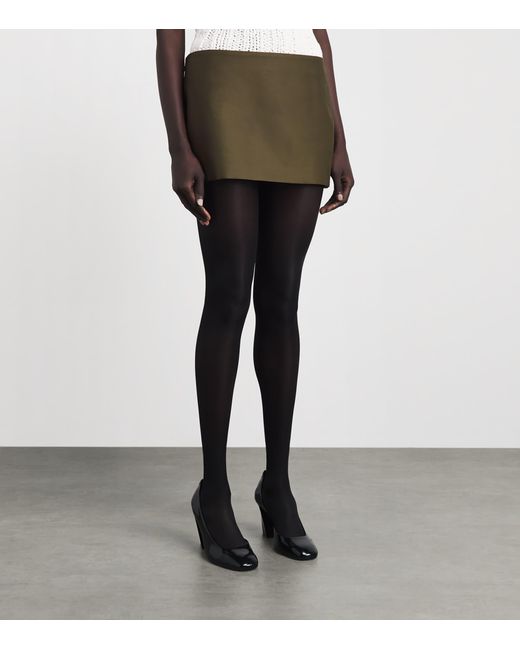 Khaite Green Leather Jett Mini Skirt