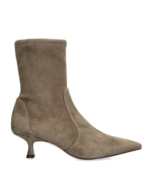 Stuart Weitzman Brown Suede Naomi Ankle Boots 50