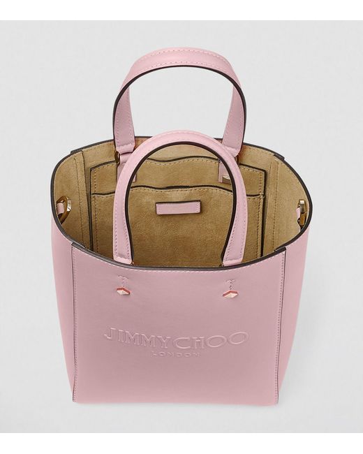 Jimmy Choo Pink Small Leather Lennie Tote Bag