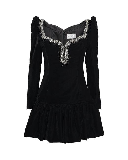 Clio Peppiatt Women's Black Velvet Edie Mini Dress