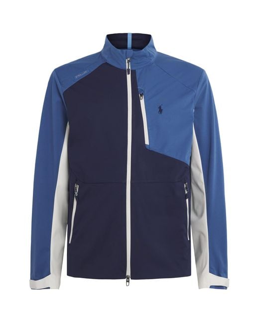 Ralph Lauren Blue Colour-Block Packable Jacket for men