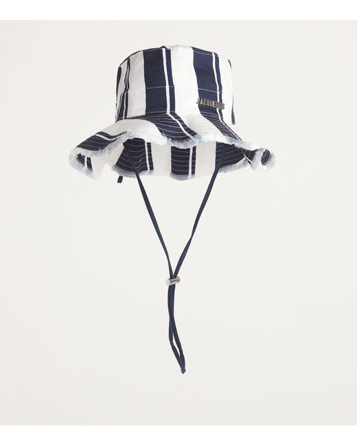 Jacquemus White Striped Artichaut Bucket Hat