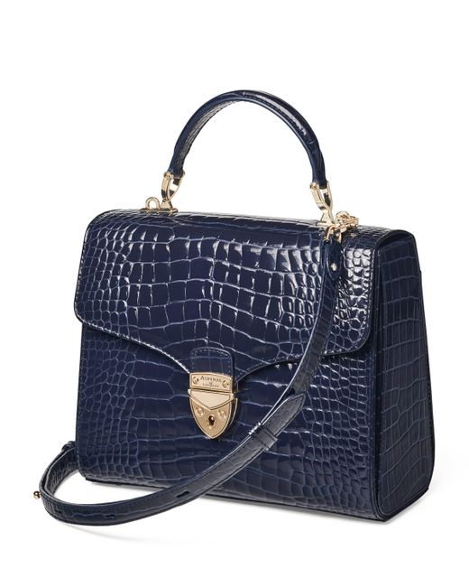 Aspinal Blue Mayfair Top-Handle Bag