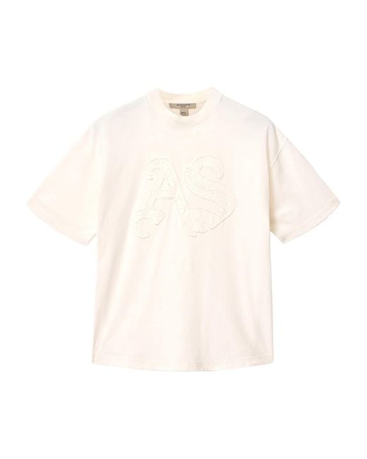AllSaints White Organic Cotton Insignia Etta T-Shirt