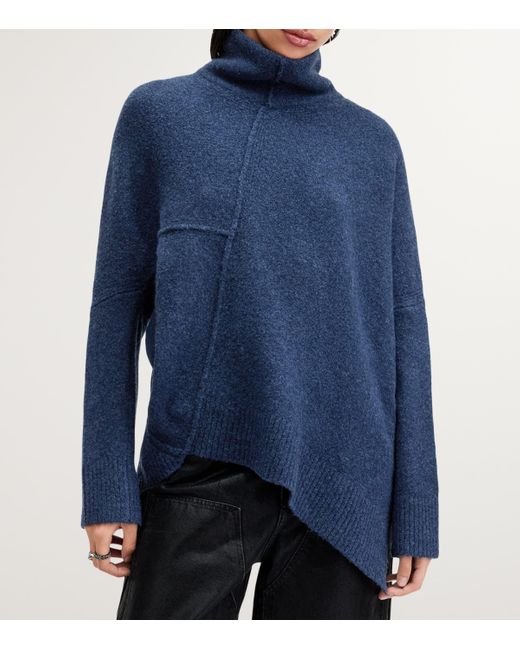 AllSaints Blue Lock Rollneck Sweater