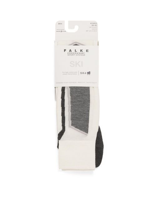 Falke White Sk4 Skiing Socks