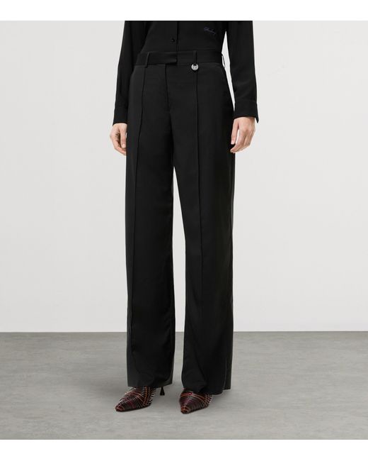 Burberry Black Wool Tailored Trousers