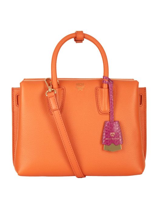MCM Orange Mini Milla Tote Bag