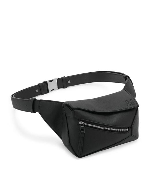 Loewe Black Mini Leather Puzzle Edge Belt Bag for men