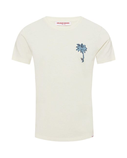 Orlebar Brown White Palm Tree T-shirt for men