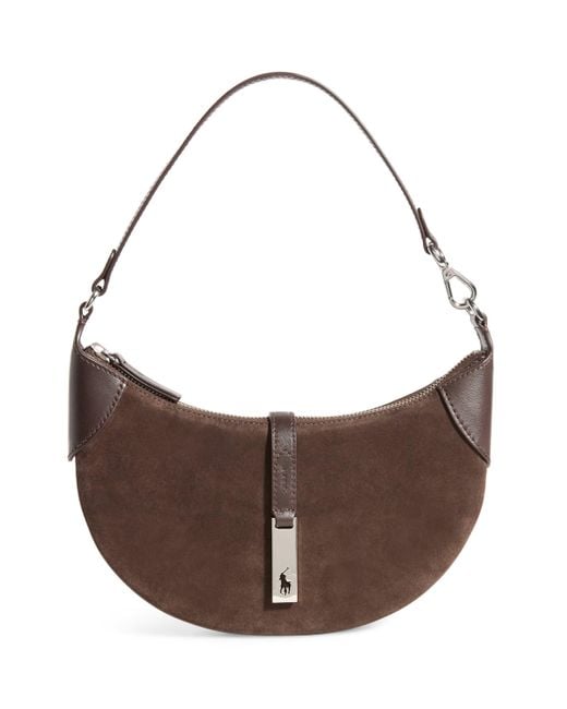 Polo Ralph Lauren Brown Mini Suede Id Shoulder Bag