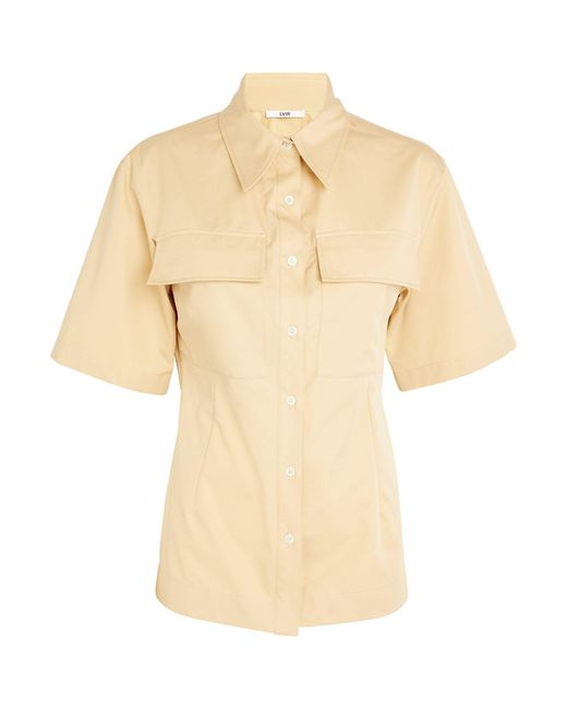 LVIR Natural Cotton-blend Open-back Shirt