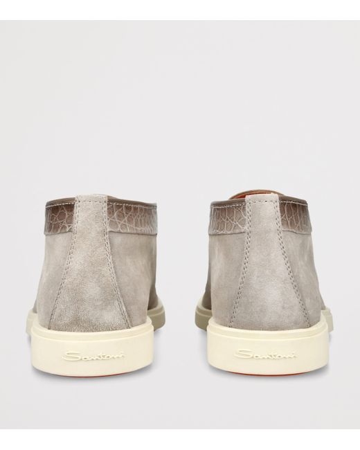Santoni Natural Suede Detroit Slip-On Sneakers for men