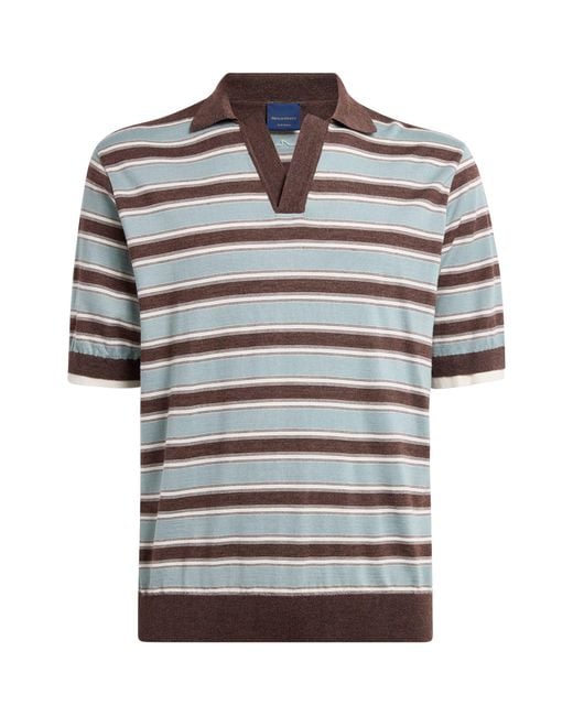 Paul & Shark Multicolor Virgin Wool-Silk Stripe Polo Shirt for men