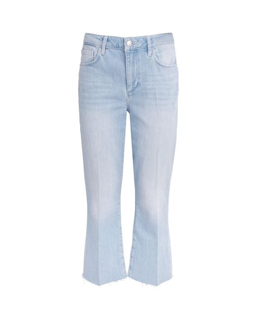L'Agence Blue Cropped Kendra Flared Jeans