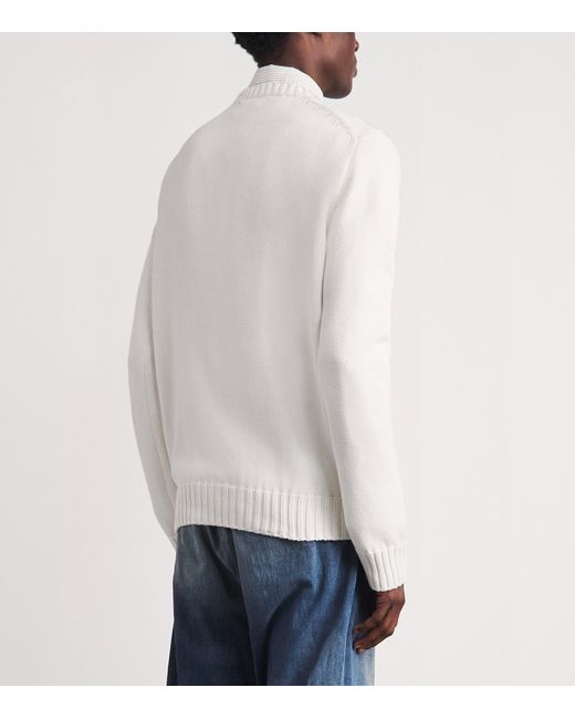 Polo Ralph Lauren White American Flag Sweater for men