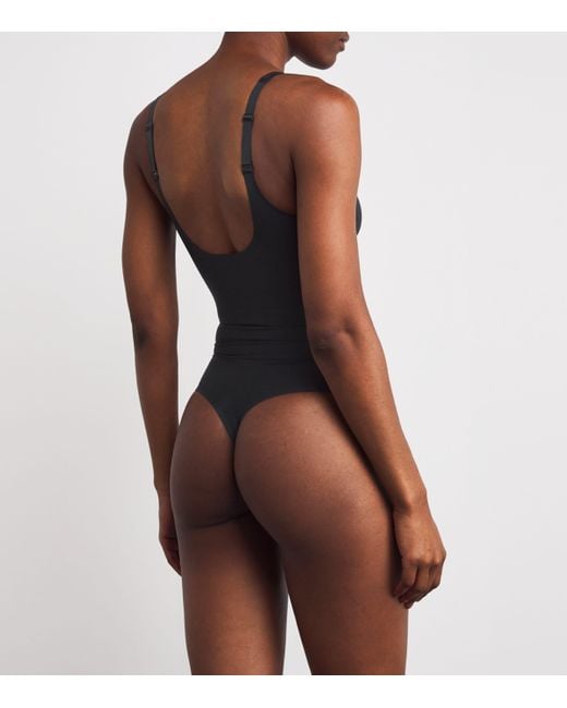 Skims Black Plunge Bodysuit