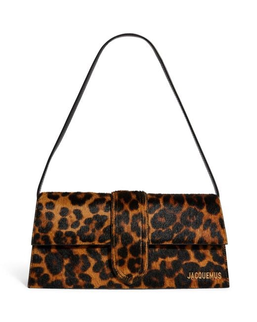 Jacquemus Brown Le Bambino Long Leopard-pattern Leather Shoulder Bag