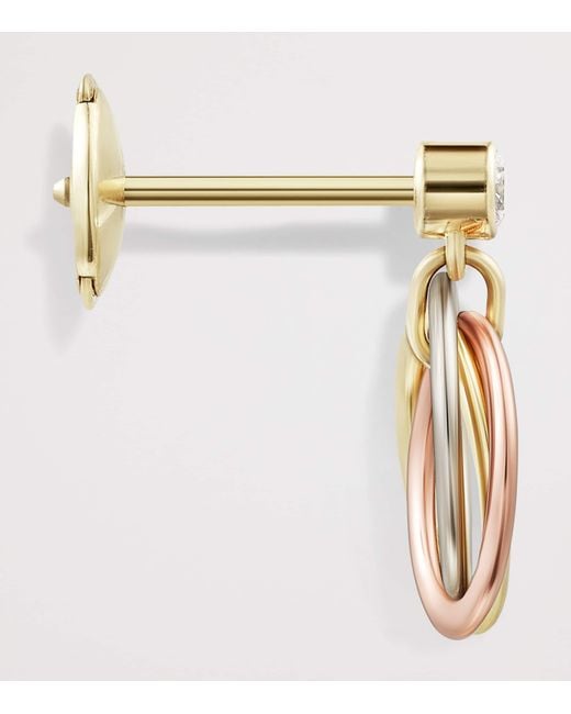 Cartier Metallic Mini, Rose And Diamond Trinity Earrings