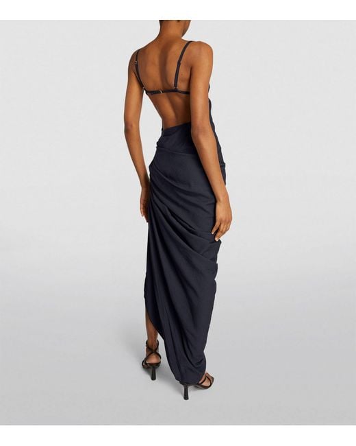 Jacquemus Blue Asymmetric Saudade Maxi Dress