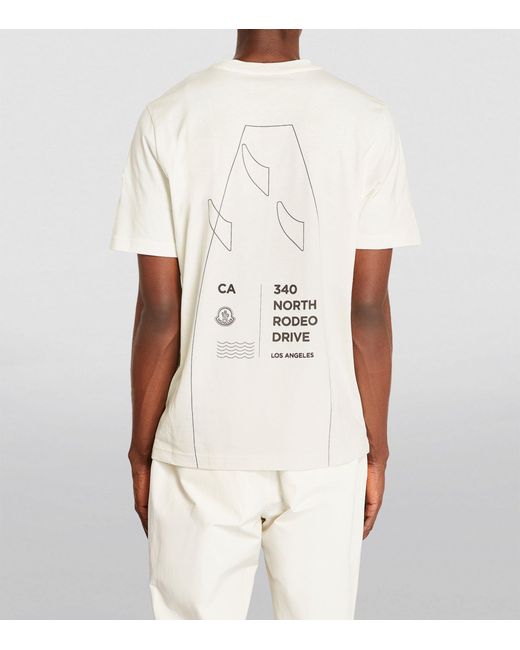 Moncler White Cotton Graphic T-shirt for men