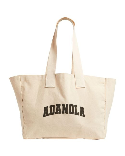 ADANOLA Natural Varsity Tote Bag