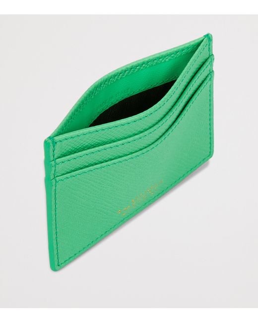 Smythson Green Leather Panama Card Holder