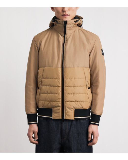 Boss Natural Water-Resistant Quilted-Panel Jacket for men