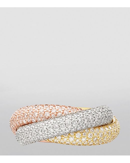 Cartier Metallic Large, Rose And Diamond Trinity Ring