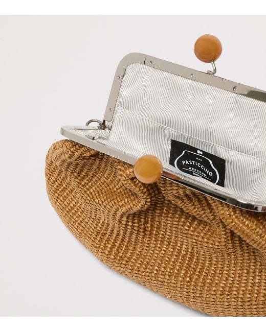 Weekend by Maxmara Brown Woven Pasticcino Clutch Bag