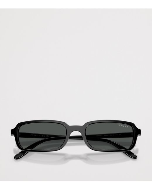 Vogue Black Rectangular Sunglasses