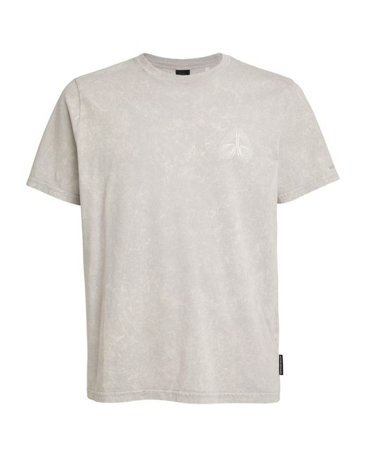 Moose Knuckles White Geometric Logo T-shirt for men
