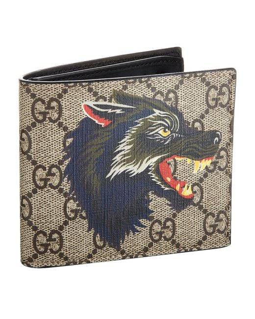 Gucci Natural Wolf Bifold Wallet for men