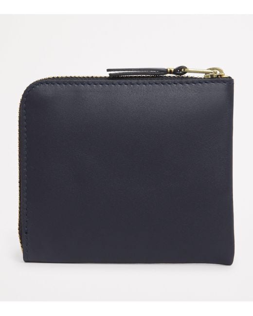 Comme des Garçons Blue Leather Zipped Pouch for men