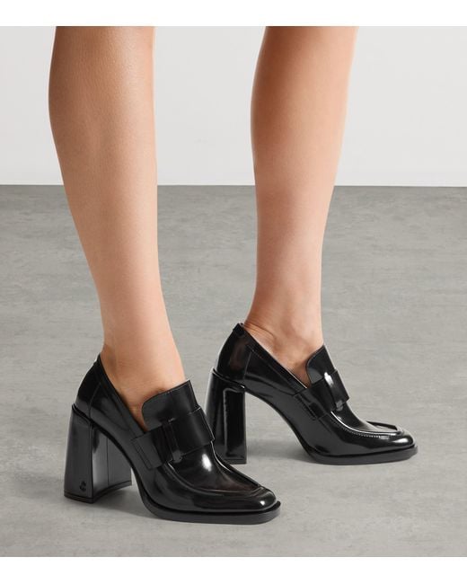 Jimmy Choo Black Tylor 95 Leather Heeled Loafers