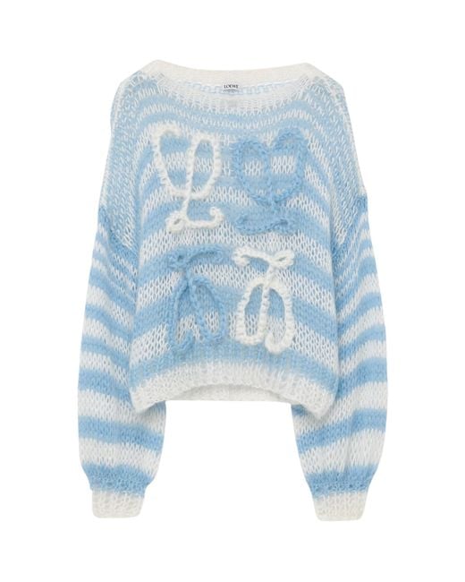 Loewe Blue Knit Anagram Sweater