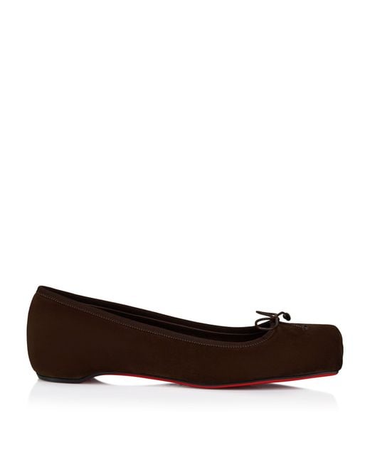 Christian Louboutin Brown Cassia Nodo Suede Ballet Flats